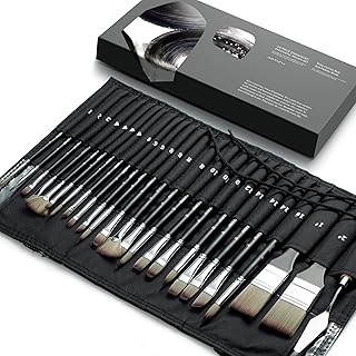 Ensemble de 24 pinceaux artify série expert ensemble synthétiques améliorés avec rouleau
