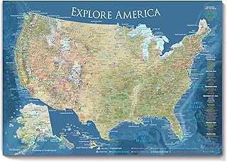 Affiche de carte des parcs nationaux avec des destinations de voyage aux états-unis créée par un géographe professionnel 36 w x 24 pouces usa-voy-24x18post-v5. Le e-commerce qui respecte votre pouvoir d'achat : Diaytar