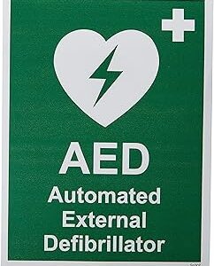 Bannière de défibrillateur externe sico dae, 150 mm x 200 mm - vinyle autocollant, vert. Faites-vous plaisir sans culpabiliser avec Diaytar