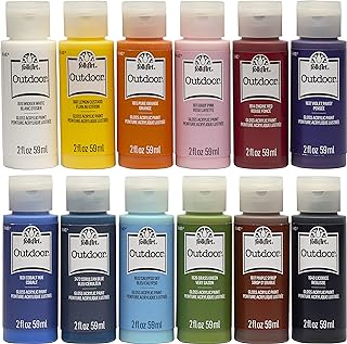 Ensemble de peinture acrylique pailletée folkart outdoor pour travaux manuels pour débutants