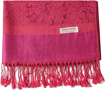 Écharpe pashmina en soie à motif cachemire, châle réversible en jacquard de cachemire