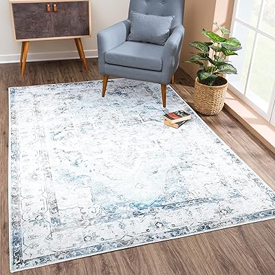 Bloom rugs 3 x 5 pieds tapis antidérapant lavable persan traditionnel beige-bleu