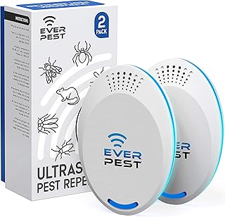 Répulsif antiparasitaire à ultrasons (paquet de 2), à brancher, puces, rats, cafards, moustiques