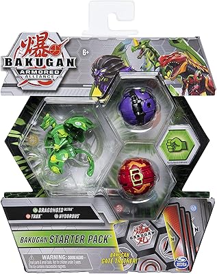 Bakugan starter pack dragonoid ultra, ensemble de 3 pièces et figurines à collectionner