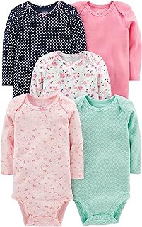 Body à manches longues à boutons-pression pour bébé fille, lot de 5