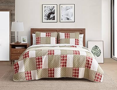 Eddie bauer - parure de lit réversible en coton avec taies d'oreiller assorties