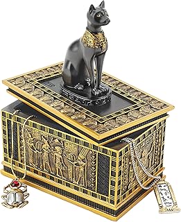 Design toscano wu74309 boîte à bijoux égyptienne déesse chat royal bastet, 6", polyrésine