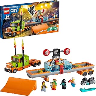 Kit de construction de camion lego city stunt show ; jouet de vélo