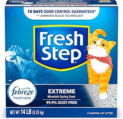 Litière pour chat en poudre à serrage extrême fresh step advanced avec contrôle