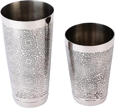 Rudra exports boston cocktail shaker set avec gravure 2 pièces : 540 ml