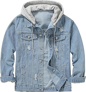 Veste en jean unisexe pour hommes boutonnée, veste de camionneur décontractée à manches