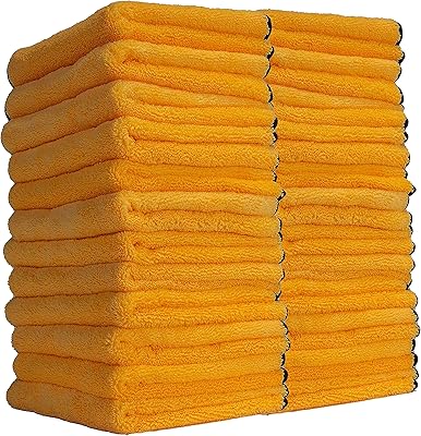 Serviette de luxe en microfibre de qualité professionnelle chemical guys mic_507_03, jaune, paquet