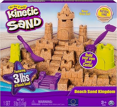 Coffret de jeu kinetic sand beach kingdom avec 3 livres de sable