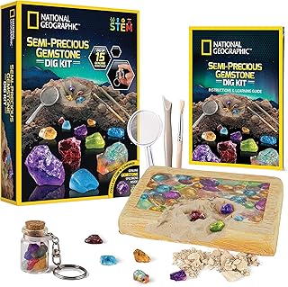 Ensemble de perceuse à vapeur national geographic avec 15 pierres précieuses semi-précieuses, dont