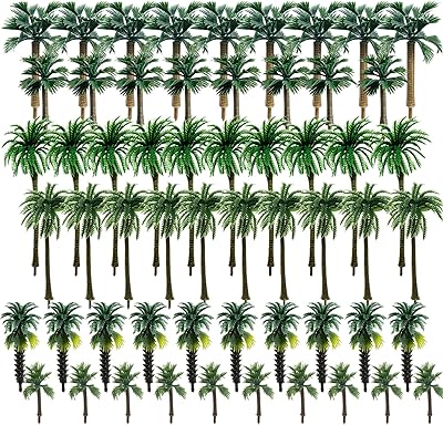 Woohome lot de 60 arbres de modélisme palmier miniature en plastique 45