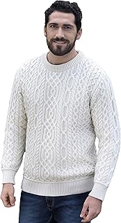 Pull à col rond pour hommes aran crafts