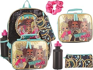 Ensemble de 5 sacs à dos pour filles lol dolls, sac d'école décoré