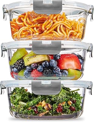 Ensemble de 6 boîtes de conservation alimentaire en verre de qualité supérieure finedine