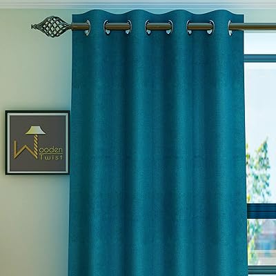 Rideau rectangulaire en tissu de jute fabrahome en bois torsadé filtrant la lumière