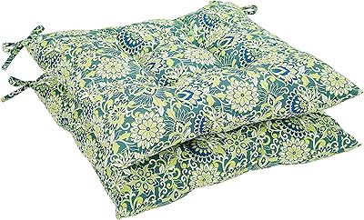 Oreillers décoratifs carrés pour patio extérieur amazonbasics, 2 pièces, motif floral bleu