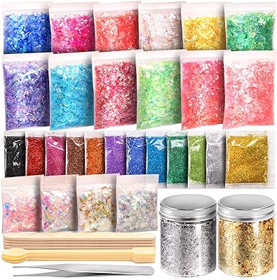 Kit de fournitures en résine, 41 pièces, paillettes ultra fines pour résine, flocons