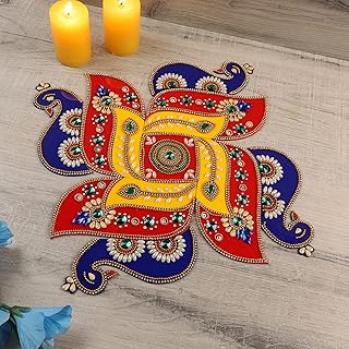 Décoration indienne itiha® ringoli suisse géométrique paon pour mur, sol et tables