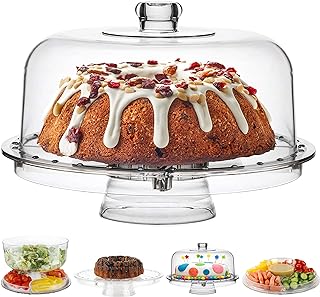Support à gâteau polyvalent 6 en 1 homerise avec couvercle en forme