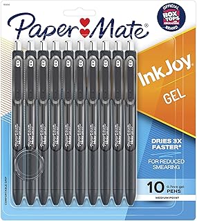 Stylos à encre gel paper mate ink joy pointe moyenne noirs