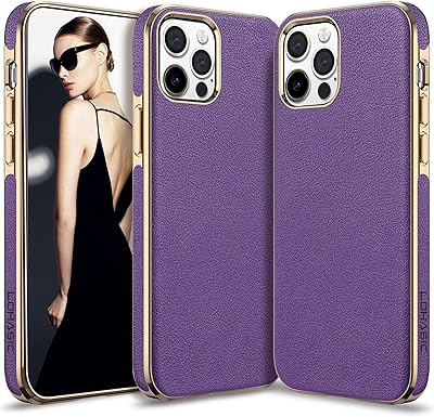 Le hacik coque de protection en cuir pour iphone 12 pro max pour homme, design élégant et luxueux pour femme d'affaires, 6,7 pouces d'épaisseur en tpu absorbant les chocs, coque de protection antidérapante pour i-12 pro max -. Diaytar : Des prix mini pour un service maxi