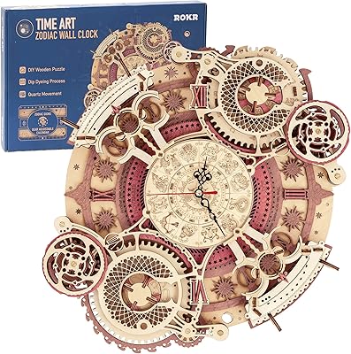Puzzle en bois 3d à bascule pour adultes, kits d'horloge murale à quartz