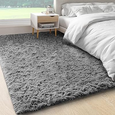 Tapis pelucheux lavable en machine ophanie pour chambre à coucher tapis