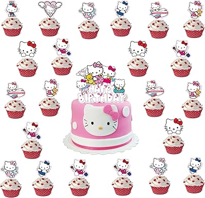 25 pièces décorations de gâteau hello kitty décorations de cupcakes fournitures de fête de joyeux anniversaire hello kitty pour cadeaux de fête d'enfants. La nouvelle ère du shopping sénégalais commence avec Diaytar
