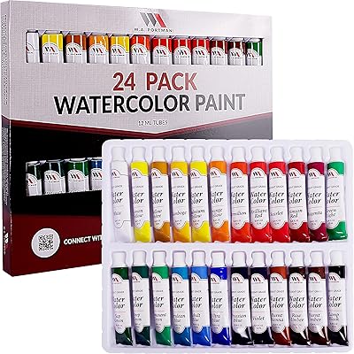 Lot de 24 tubes de peinture aquarelle wa portman peinture liquide 12 ml
