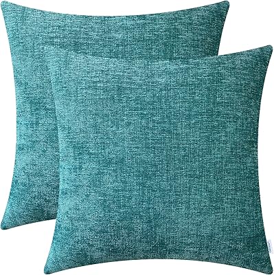 Ensemble de taies d'oreiller confortables caltime en chenille douce teinte de couleur unie