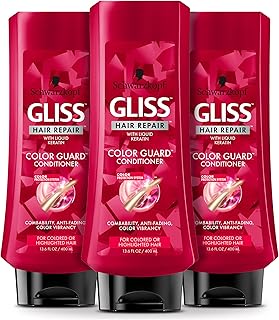 Après-shampooing réparateur gliss hair, protection de la couleur pour cheveux colorés ou méchés