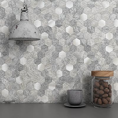 Carrelage de dosseret de cuisine en marbre pennis peel and stick, panneaux muraux