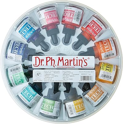 Encre à dessin dr. ph martin tech (1 jeu) bouteille d'encre, 30 ml