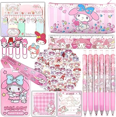 Ensemble de fournitures scolaires mignonnes ojijin, fournitures de bureau kawaii, comprenant une trousse
