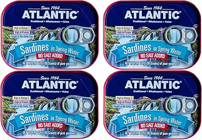Atlantique - sardine à pelage sauvage, compatible céto et paléo, 440 ml au total (eau de source sans sel ajouté, 4 canettes). Simplifiez vos achats avec Diaytar, le e-commerce nouvelle génération
