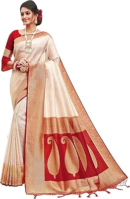 Sari en soie banarasi pour femmes cadeau de mariage traditionnel indien diwali