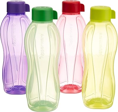 Ensemble de bouteilles d'eau aquasafe, 1 litre, lot de 4, multicolore