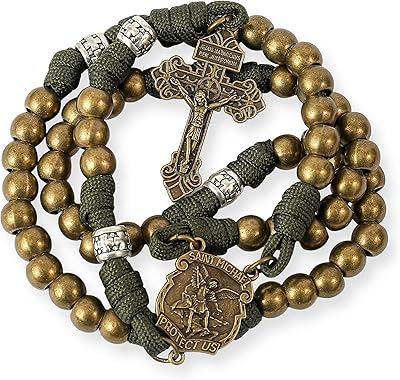 Nazareth store chapelet en perles paracorde médaille saint michel métal fort