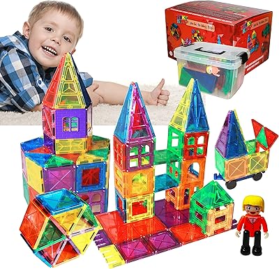 Ensemble de blocs de construction magnétiques de 78 pièces, kit de construction éducatif