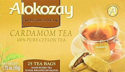 Sachets de thé thermoscellés alokozhi à la cardamome, paquet de 25 (art03689)
