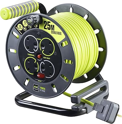 Câble d'extension à enrouleur de câble ouvert masterplug à 4 prises avec poignée