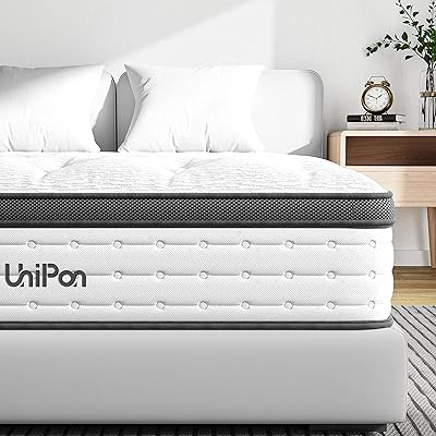 Matelas unibon queen matelas hybride de 12 pouces en mousse de gel emballé