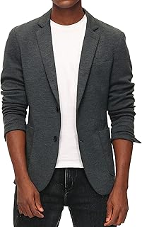 Veste blazer décontractée légère non doublée à deux boutons pour hommes