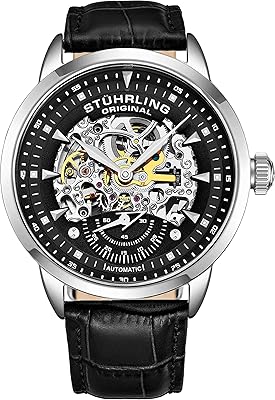 Montre automatique stuhrling original pour homme avec bracelet en cuir montre