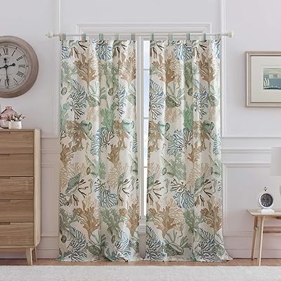 Ensemble de panneaux de rideaux barefoot bungalow atlantis, 84 x 84 pouces, jade