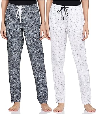 Pyjamas coupe slim imprimés en coton pour femmes (lot de 2)